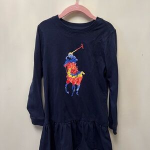 Polo by Ralph Lauren Navy Dress with Multicolor Graphic